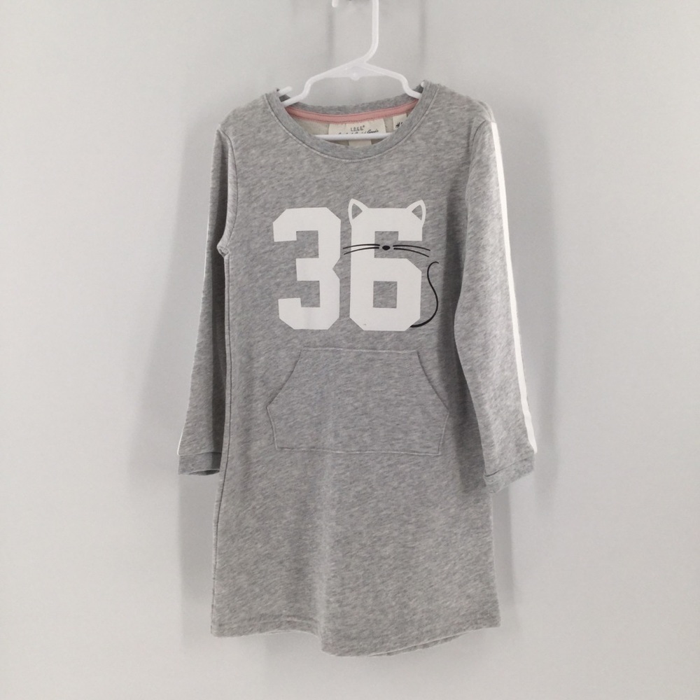 H&M Girls long sleeve cat number sweatshirt dress